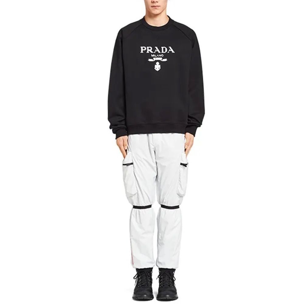NWOT PRADA Printed Cotton Fleece Crewneck Sweatshirt - Picture 5 of 12